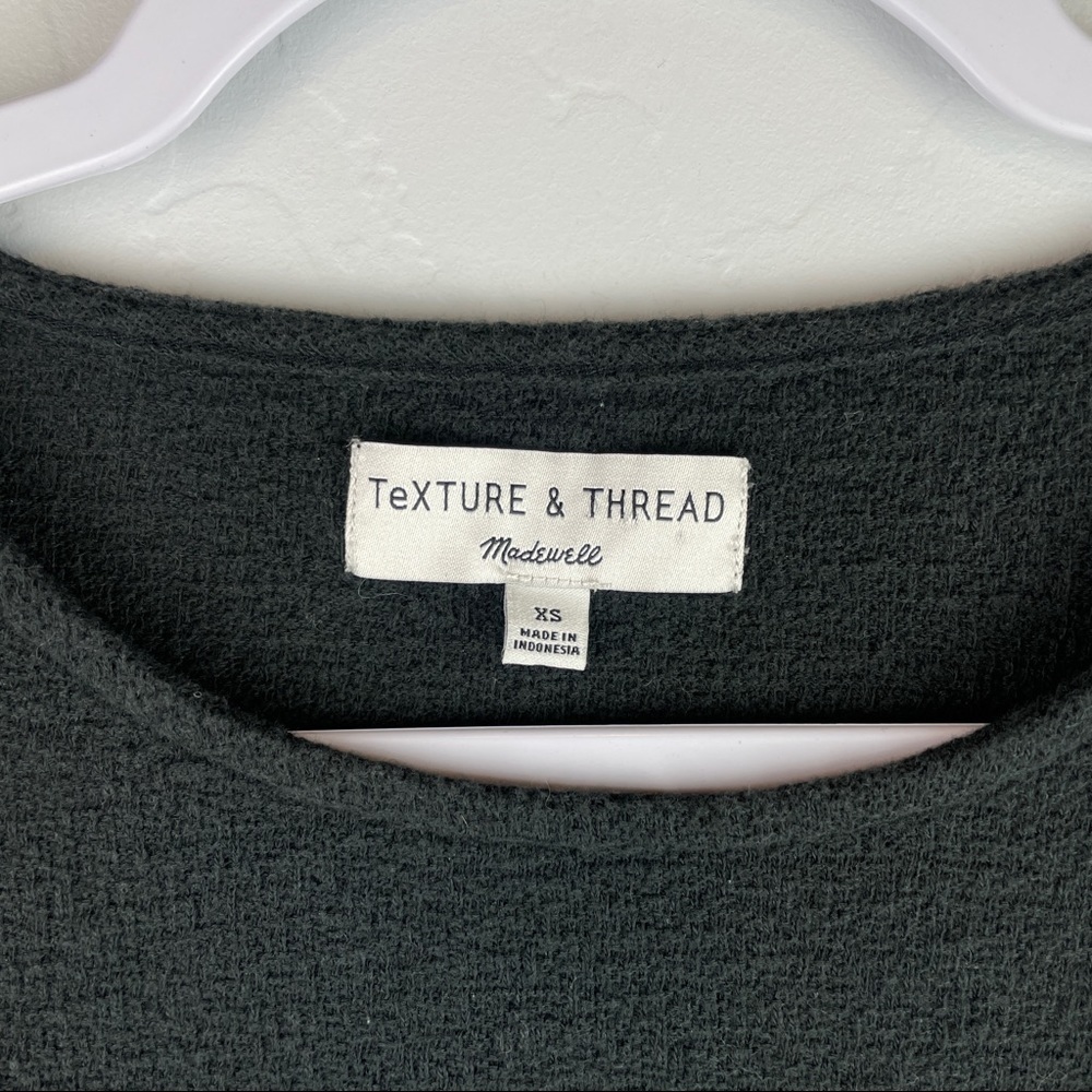 Madewell Texture & Thread Eyelet Mix Ruffle Sleeve Top Black AD111 XS - Picture 4 of 8